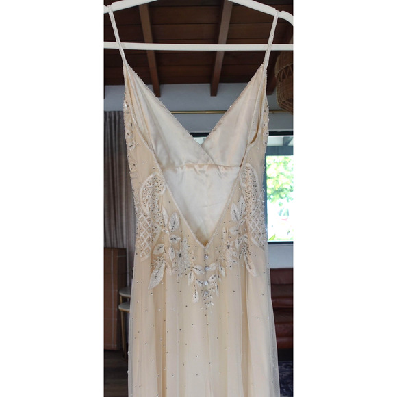 Collette Dinnigan Wedding Gown Small Ivory Beaded Sequin Bridal Dress Y2K VTG - Picture 9 of 16